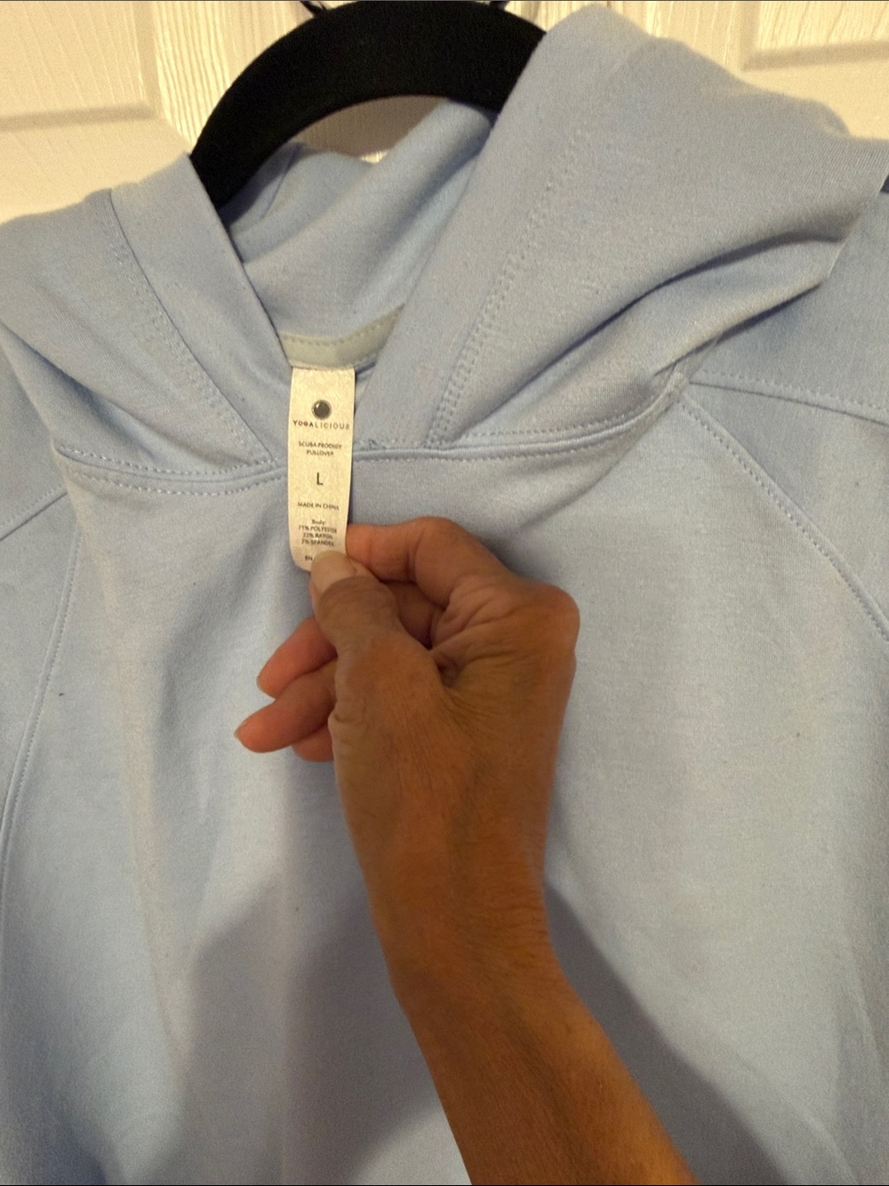 Yogalicious Light Blue Hooded Pullover Sweatshirt